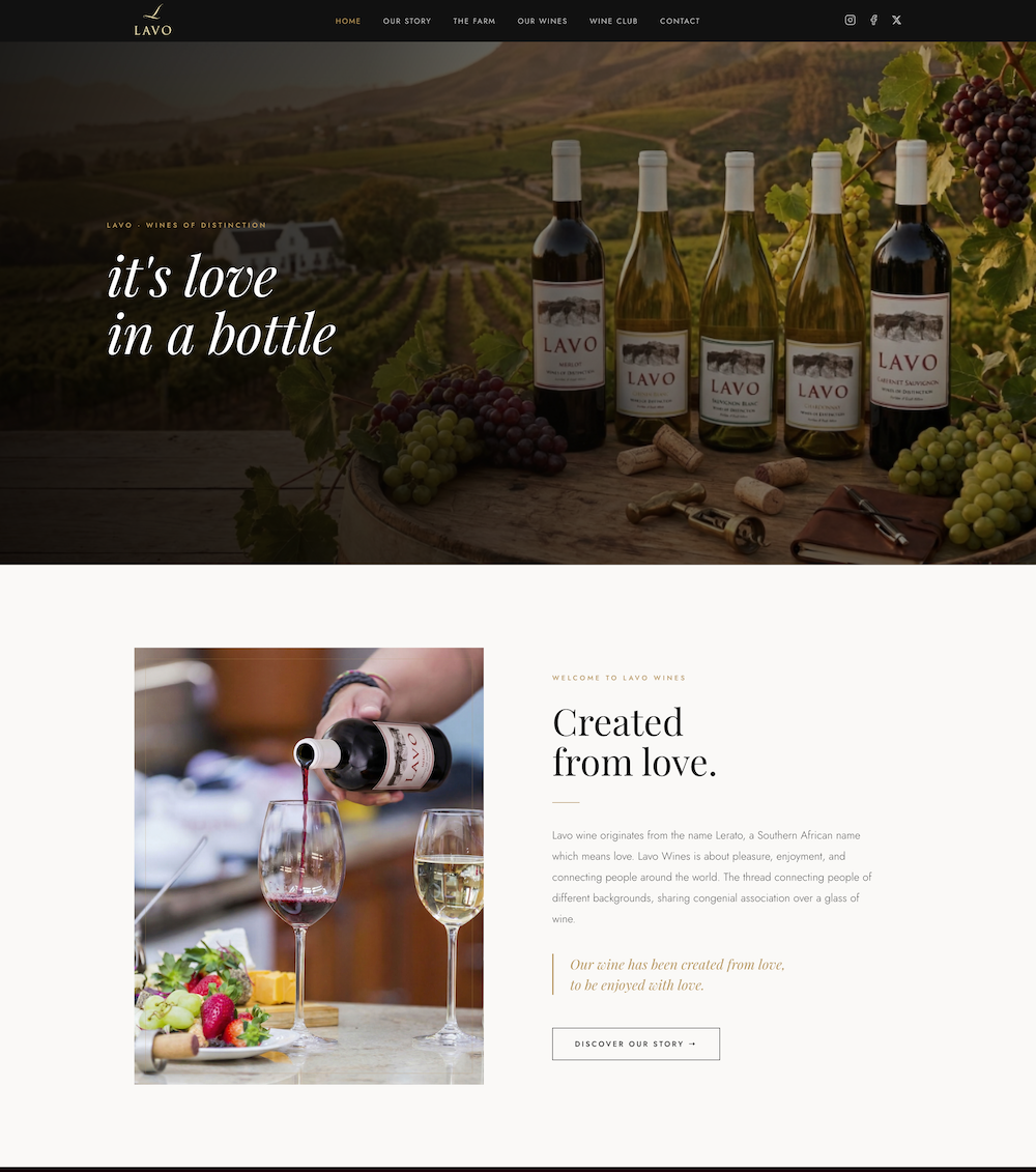 Web Design - Lavo Wines